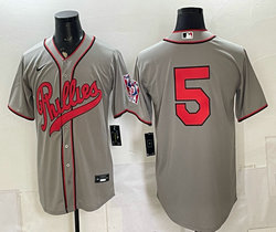 Nike Philadelphia Phillies #5 Gray no name 2026 Field Of Dreams Stadium Jersey