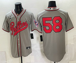 Nike Philadelphia Phillies #58 Gray no name 2026 Field Of Dreams Stadium Jersey