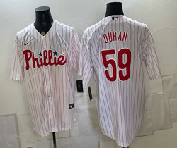 Nike Philadelphia Phillies #59 Jhoan Duran White (Red Strip) Stitched MLB Jersey
