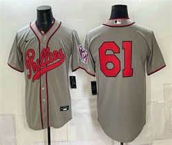 Nike Philadelphia Phillies #61 Cristopher Sánchez Gray 2026 Field Of Dreams Stadium Stitched Baseball Jersey