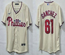 Nike Philadelphia Phillies #61 Cristopher Sanchez Cream Stitched MLB Jersey