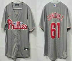 Nike Philadelphia Phillies #61 Cristopher Sanchez Gray Stitched MLB Jersey