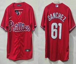 Nike Philadelphia Phillies #61 Cristopher Sanchez Red Stitched MLB Jersey