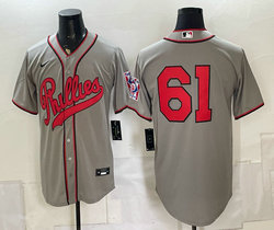 Nike Philadelphia Phillies #61 Gray no name 2026 Field Of Dreams Stadium Jersey