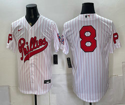 Nike Philadelphia Phillies #8 White 2026 Field Of Dreams Stadium no name Baseball Jersey