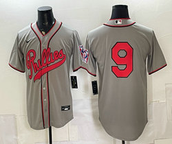 Nike Philadelphia Phillies #9 Gray no name 2026 Field Of Dreams Stadium Jersey