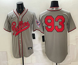Nike Philadelphia Phillies #93 Gray no name 2026 Field Of Dreams Stadium Jersey