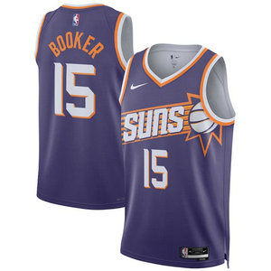 Nike Phoenix Suns #15 Devin Booker Purple 2026 Icon Edition Stitched Basketball Jersey
