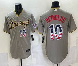 Nike Pittsburgh Pirates #10 Bryan Reynolds Gray 250 Fourth Of July Stadium Jersey