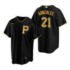 Nike Pittsburgh Pirates #21 Nick Gonzales Black Game 2020 MLB Draft Jersey
