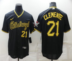 Nike Pittsburgh Pirates #21 Roberto Clemente new Black Game Authentic stitched MLB jersey