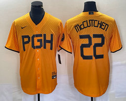 Nike Pittsburgh Pirates #22 Andrew McCutchen Gold City Game Authentic stitched MLB jersey
