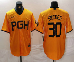 Nike Pittsburgh Pirates #30 Paul Skenes Gold City Game Authentic stitched MLB jersey