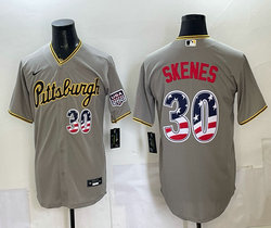 Nike Pittsburgh Pirates #30 Paul Skenes Gray 250 Fourth Of July Stadium Jersey