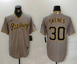 Nike Pittsburgh Pirates #30 Paul Skenes Gray Game Authentic Stitched MLB Jersey