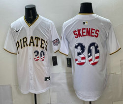 Nike Pittsburgh Pirates #30 Paul Skenes White 250 Fourth Of July Stadium Jersey