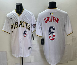 Nike Pittsburgh Pirates #6 Konnor Griffin White 250 Fourth Of July Stadium no name Jersey