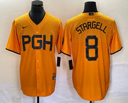Nike Pittsburgh Pirates #8 Willie Stargell Gold City Game Authentic stitched MLB jersey
