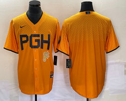 Nike Pittsburgh Pirates Blank Gold City P in front Game Authentic stitched MLB jersey