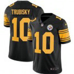 Nike Pittsburgh Steelers #10 Mitchell Trubisky Black Rush Authentic Stitched NFL Jersey