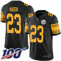 Nike Pittsburgh Steelers #23 Joe Haden 100th Season Black Rush Limited Authentic Stitched NFL Jersey