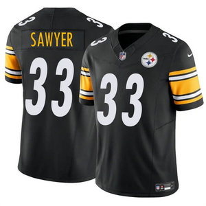 Nike Pittsburgh Steelers #33 Jack Sawyer Black 2025 Draft Stitched NFL Jersey