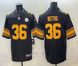 Nike Pittsburgh Steelers #36 Jerome Bettis Black Gold Name Authentic Stitched NFL Jersey