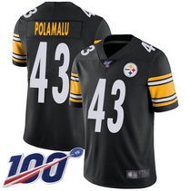 Nike Pittsburgh Steelers #43 Troy Polamalu Black 100th Season Vapor Untouchable Limited Authentic Stitched NFL Jersey