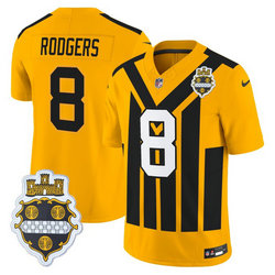 Nike Pittsburgh Steelers #8 Aaron Rodgers Gold 1933 Throwback Stitched NFL Jersey