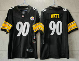 Nike Pittsburgh Steelers #90 T. J. Watt Black 2023 F.U.S.E.Authentic Stitched NFL Jersey