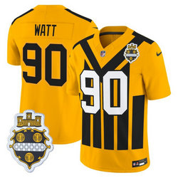 Nike Pittsburgh Steelers #90 T. J. Watt Gold 1933 Throwback Stitched NFL Jersey