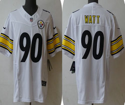Nike Pittsburgh Steelers #90 T. J. Watt White 2023 F.U.S.E.Authentic Stitched NFL Jersey
