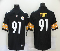 Nike Pittsburgh Steelers #91 Stephon Tuitt Black Vapor Untouchable Limited Authentic stitched NFL jersey