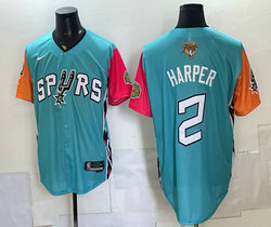 Nike San Antonio Spurs #2 Dylan Harper Teal 2026 Finals Patch Stitched Baseball Jersey