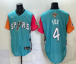Nike San Antonio Spurs #4 DeAaron Fox Teal 2026 Finals Patch Stitched Baseball Jersey
