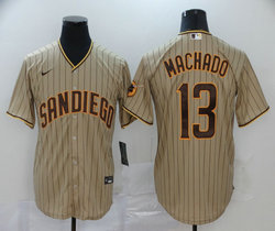 Nike San Diego Padres #13 Manny Machado Brown stripe Game Authentic Stitched MLB Jersey