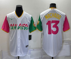Nike San Diego Padres #13 Manny Machado White 2022 City Authentic Stitched MLB Jersey