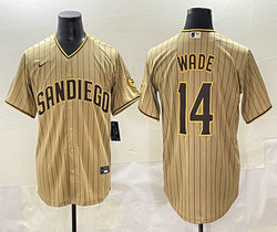 Nike San Diego Padres #14 Tyler Wade Brown stripe Authentic Stitched MLB Jersey