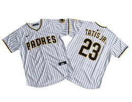 Nike San Diego Padres #23 Fernando Tatis Jr. White Stripe Limited Authentic Stitched MLB Jersey