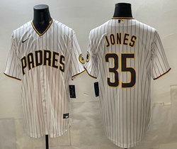 Nike San Diego Padres #35 Randy Jones White Stripe Authentic Stitched MLB Jersey
