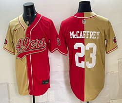 Nike San Francisco 49ers #23 Christian McCaffrey Red and Gold Authentic Stitched baseball jersey