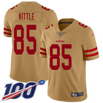 Nike San Francisco 49ers #85 George Kittle 100th Season Inverted Legend Vapor Untouchable With Team Patch Authentic Stitched NFL Jersey