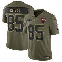 Nike San Francisco 49ers #85 George Kittle Olive 2025 Salute To Service Stitched Football Jersey