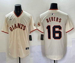 Nike San Francisco Giants #16 Rafael Devers Gream Authentic Stitched MLB Jersey