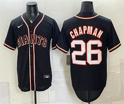 Nike San Francisco Giants #26 Matt Chapman 2026 Fashion Replica Black Out Stitched Baseball Jersey