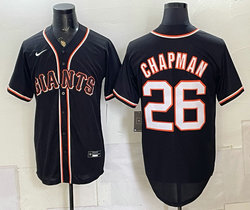 Nike San Francisco Giants #26 Matt Chapman Black Out Stitched Baseball Jersey