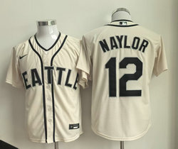 Nike Seattle Mariners #12 Josh Naylor Cream Authentic Stitched MLB jersey