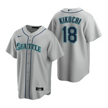 Nike Seattle Mariners #18 Yusei Kikuchi Gray Game Authentic Stitched MLB jersey
