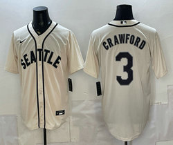 Nike Seattle Mariners #3 J.P. Crawford Cream With Name Stitched Baseball Jersey