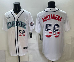 Nike Seattle Mariners #56 Randy Arozarena White 250 Fourth Of July Stadium Jersey